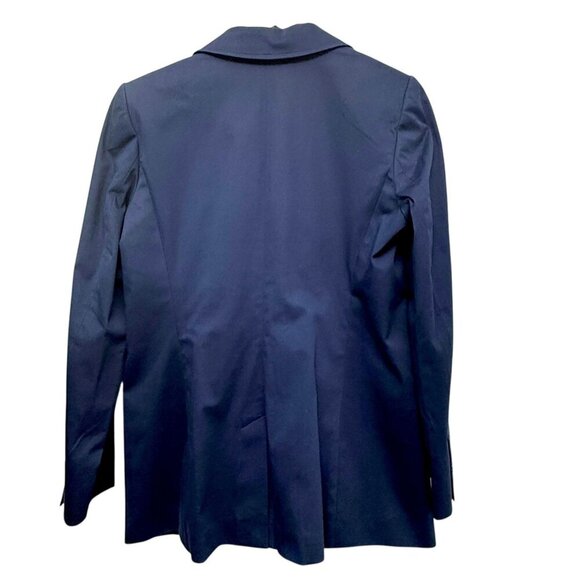 BROOKS BROTHERS Womens Blazer Size 10 Navy Blue Size Cotton Chino Classic Preppy - Picture 2 of 13